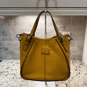 Tod's EUC “New G Sacca Mini” Mustard Yellow Leather Handbag